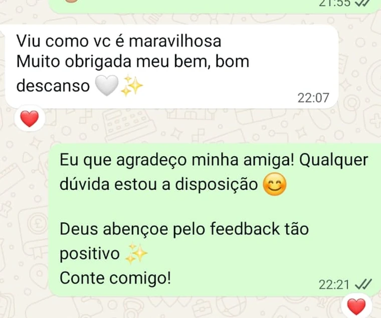 Print real de cliente agradecendo pelo atendimento e pelo retorno da corretora