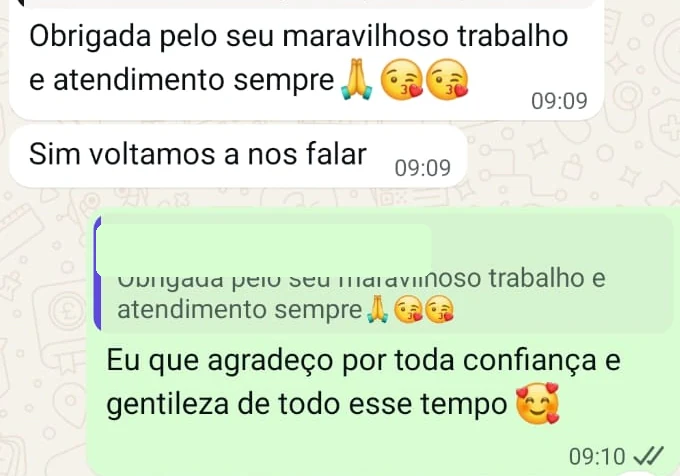 Print real de cliente agradecendo pelo trabalho e atendimento da Forte Saúde